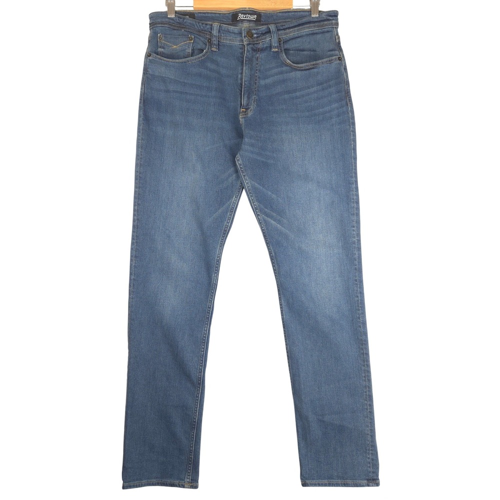 Revtown Sharp Decade Denim Mens Jeans 34x32 Medium Wash Straight Leg Stretch